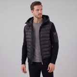 Veste Homme à Capuche Hybride Matelassée – Manches en Maille Côtelée