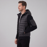 Veste Homme à Capuche Hybride Matelassée – Manches en Maille Côtelée