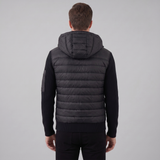 Veste Homme à Capuche Hybride Matelassée – Manches en Maille Côtelée