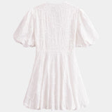 Anastasie | Robe mini brodées à manches volantées