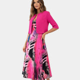 Stacy | Robe midi fluide imprimée avec veste assortie