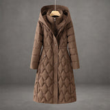 Briseida | Long manteau en duvet avec capuche