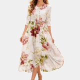 Margot | Élégante robe à fleurs statement