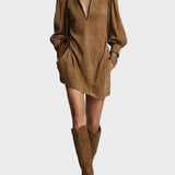 Robe mini à col roulé