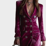 Vera - Robe blazer maxi en velours