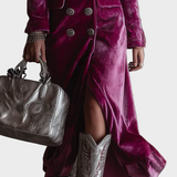 Vera - Robe blazer maxi en velours