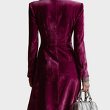 Vera - Robe blazer maxi en velours