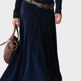 Iwona - Robe maxi en suédine avec ceinture