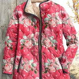 Roswitha – Doudoune matelassée à grand imprimé roses