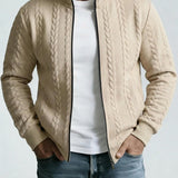 Veste Homme Jacquard Col Montant – Style Zippé Texturé