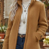 Annelies | manteau intermédiaire doux avec fermeture éclair