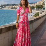 Césarie | Robe longue à fleurs