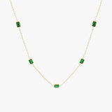 Apolline | Collier en chaîne dorée avec pierre verte