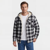 Veste à capuche homme en mélange de coton – Doublure polaire à carreaux