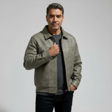 Veste Homme Cuir – Fermeture Zippée Coupe Décontractée