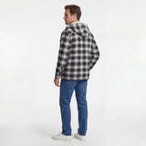 Veste à capuche homme en mélange de coton – Doublure polaire à carreaux