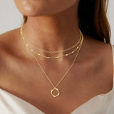 Pauline | Collier Pendentif Classique en Couches Dorées