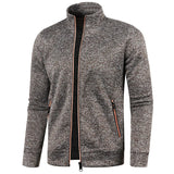 Veste Homme en Maille Texturée – Col Montant Zip Intégral