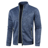 Veste Homme en Maille Texturée – Col Montant Zip Intégral