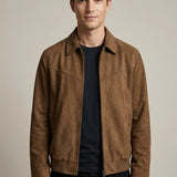 Veste Homme Col Tailleur – Finition Effet Daim Souple