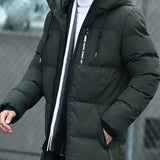 Doudoune Homme à Capuche – Veste Matelassée Mi-Longue Hiver