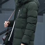 Doudoune Homme à Capuche – Veste Matelassée Mi-Longue Hiver