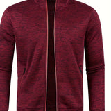 Veste Homme en Maille Texturée – Col Montant Zip Intégral