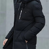 Doudoune Homme à Capuche – Veste Matelassée Mi-Longue Hiver