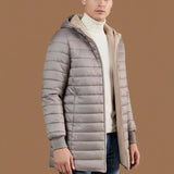 Veste Homme matelassée mi-longue à capuche – Doublure polaire