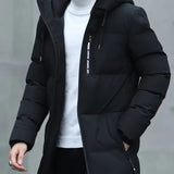 Doudoune Homme à Capuche – Veste Matelassée Mi-Longue Hiver