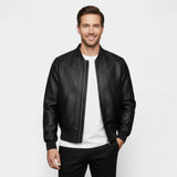 Veste Homme en Cuir Texturé – Coupe Structurée