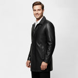 Claire Mode | Manteau Homme en Cuir à Revers – Parka Hiver Matelassée en Polaire