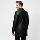 Claire Mode | Manteau Homme en Cuir à Revers – Parka Hiver Matelassée en Polaire