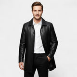 Claire Mode | Manteau Homme en Cuir à Revers – Parka Hiver Matelassée en Polaire