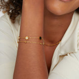 Victoire | Bracelet en Onyx et Pierre Blanche